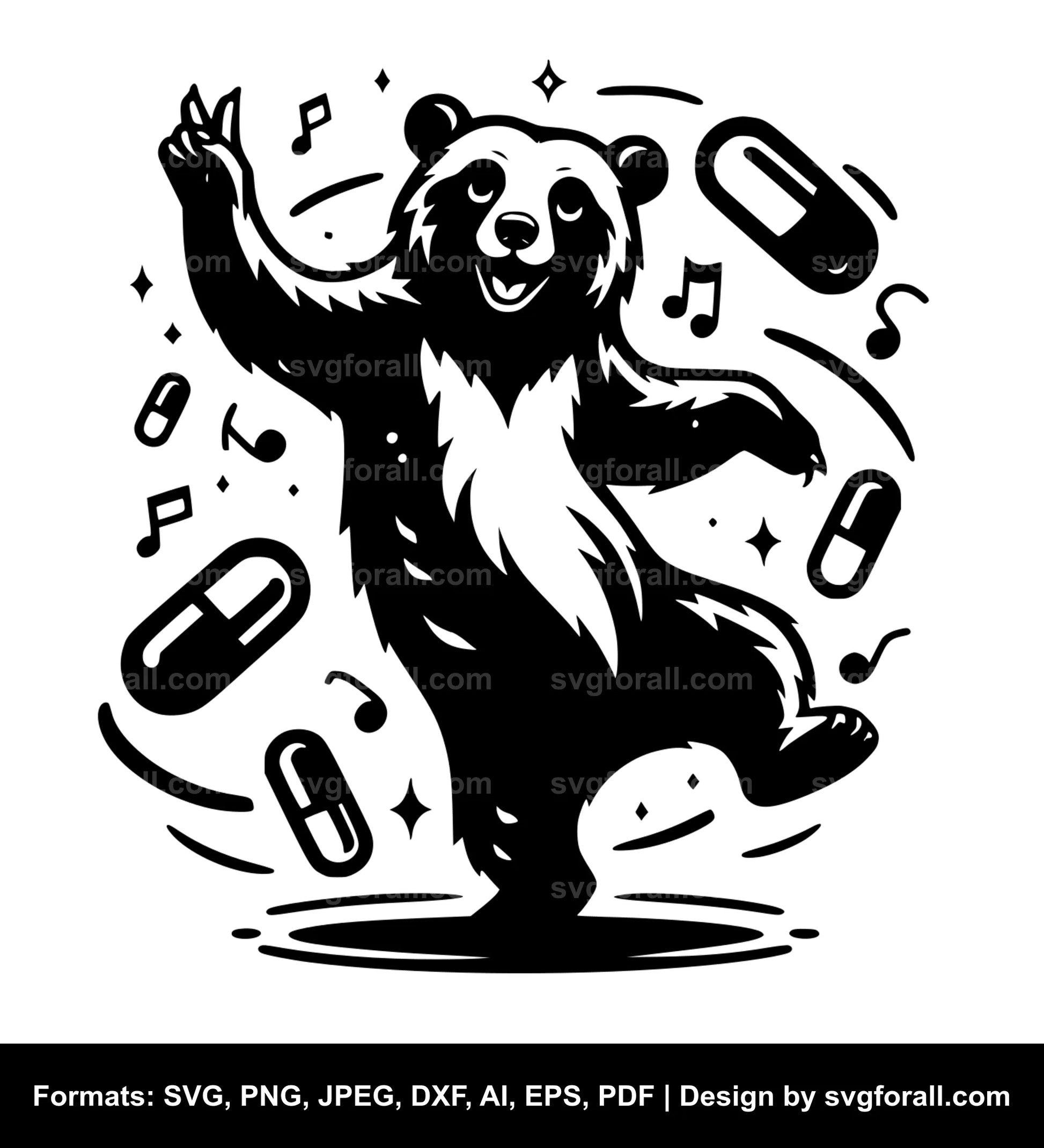 Dancing Bear SVG File