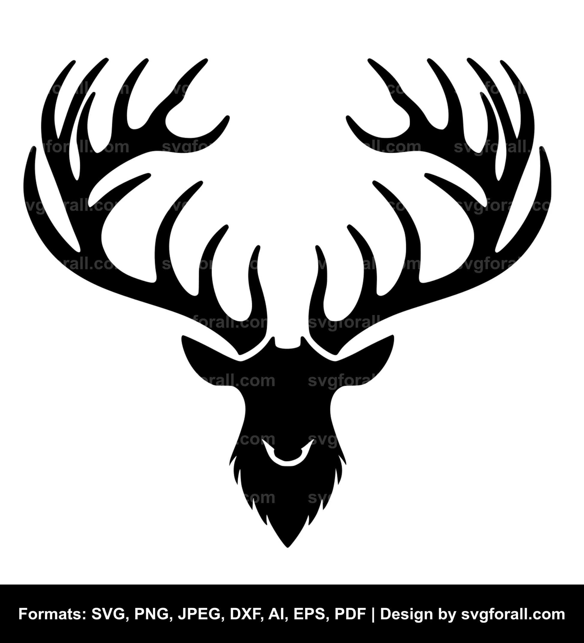 Deer Antler Black SVG