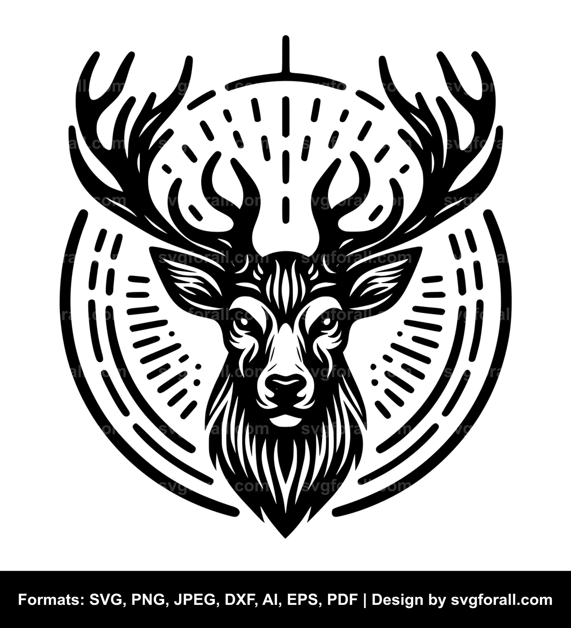 Deer Head Black SVG