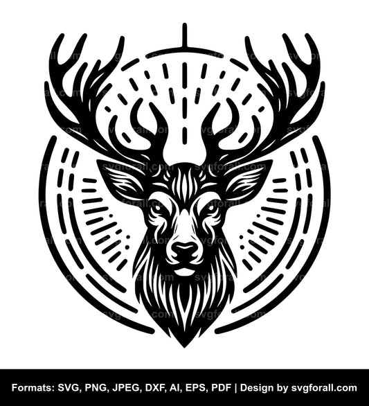 Deer Head Black SVG