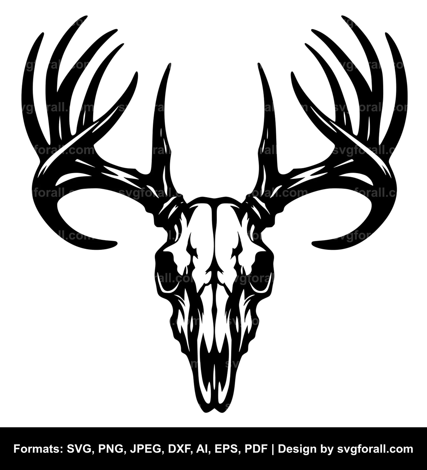 Deer Skull Black SVG