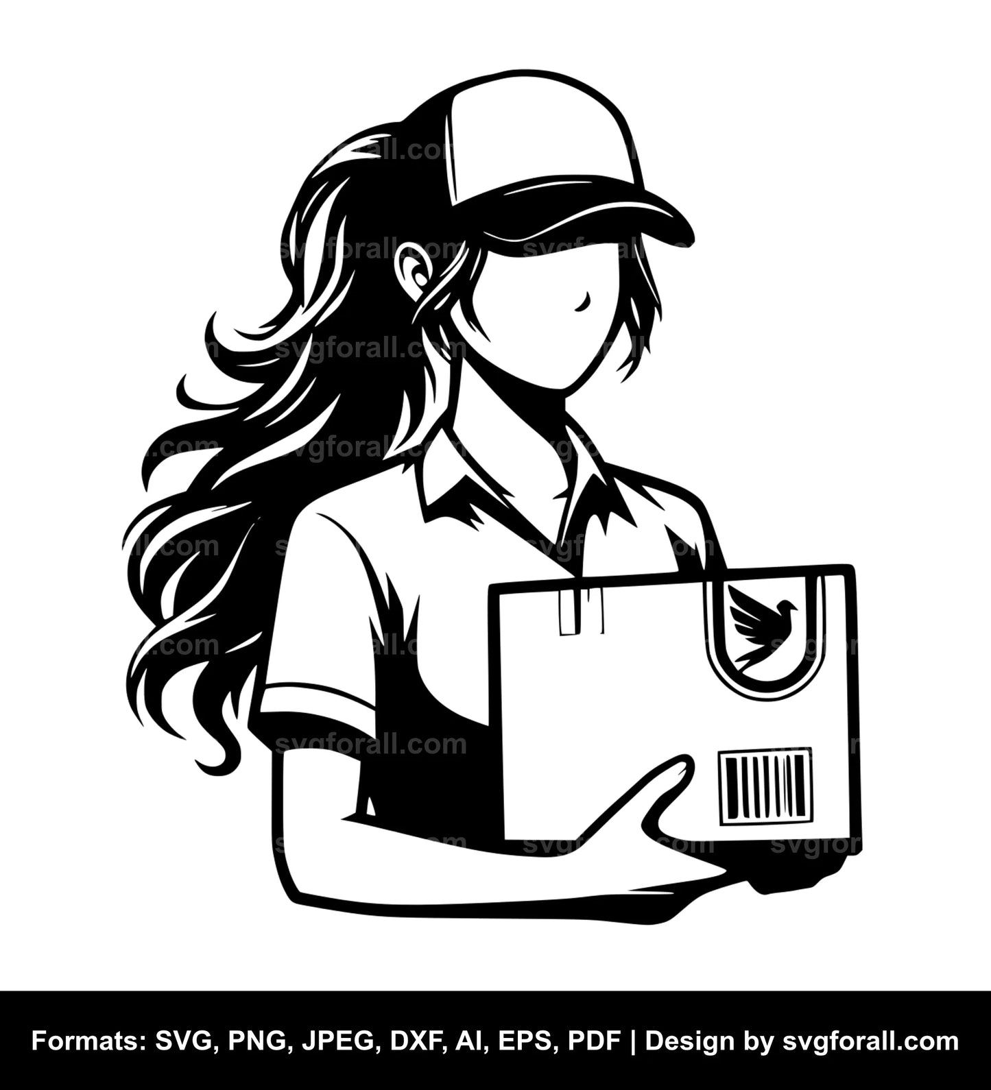 Delivery Girl SVG PNG