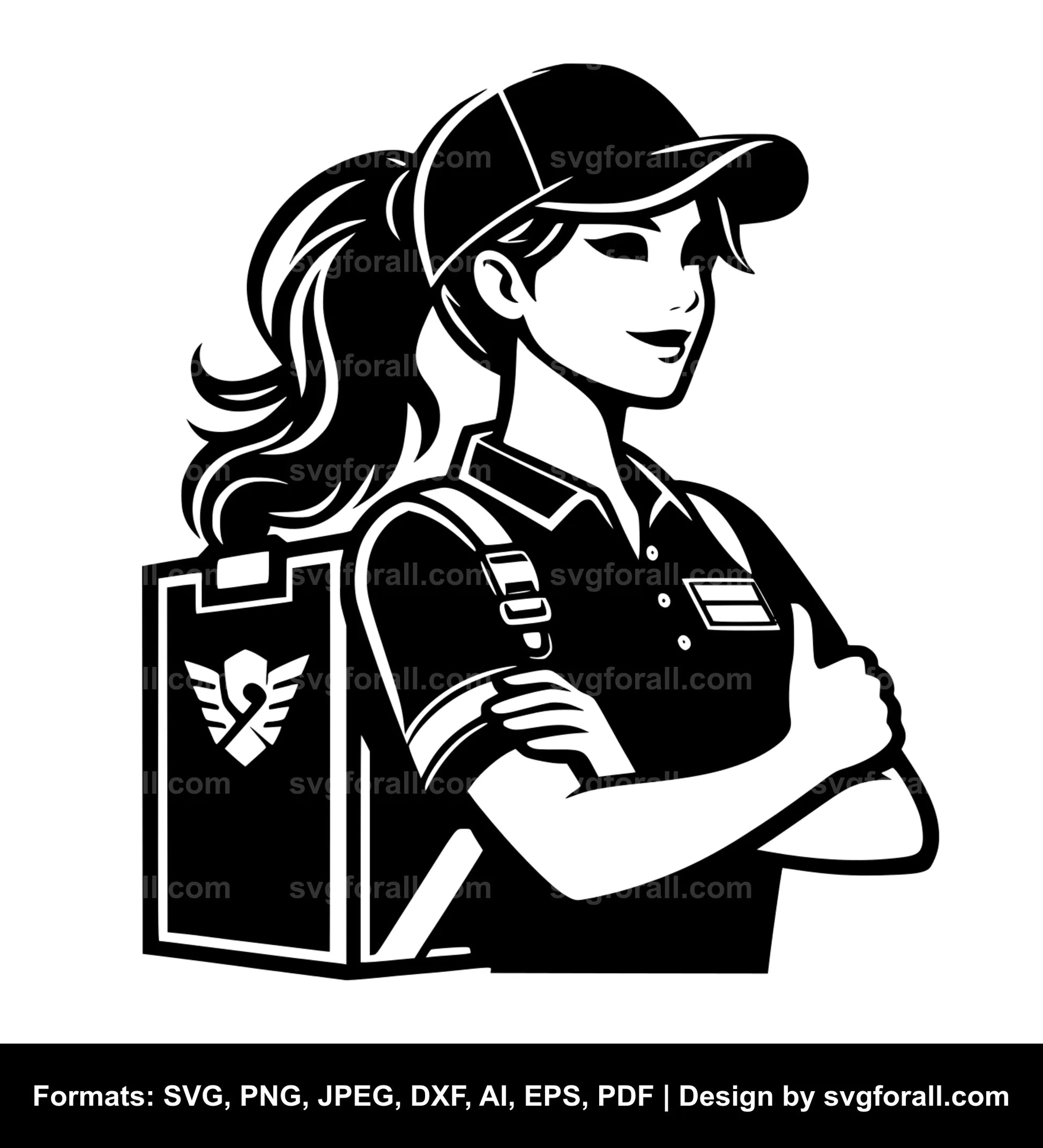 Delivery Girl Vector SVG