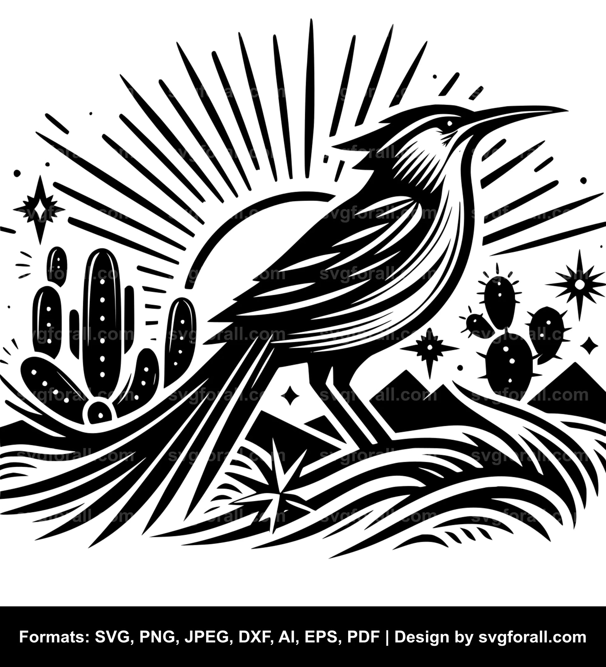 Desert Bird Black SVG