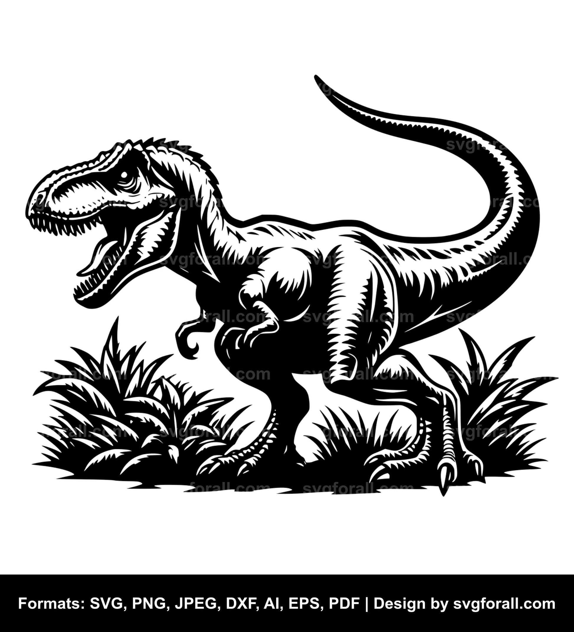 Dinosaur Black SVG PNG