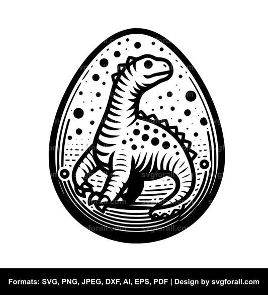 Dinosaur Egg Black SVG