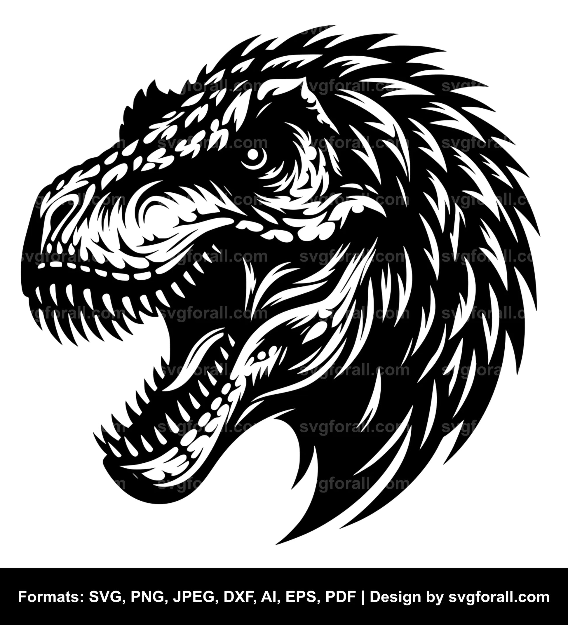 Dinosaur Face SVG Clipart