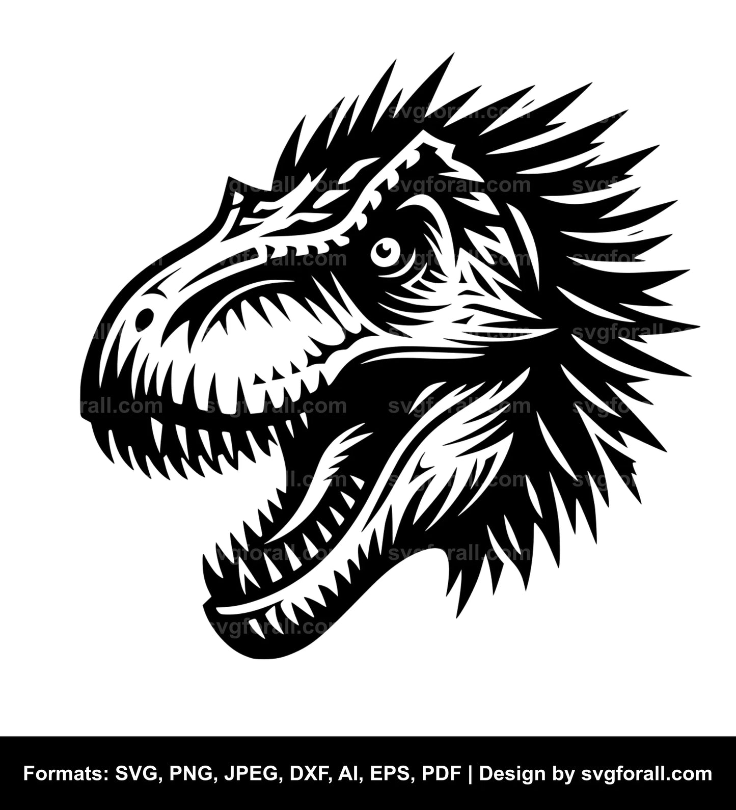 Dinosaur Face SVG Cut File