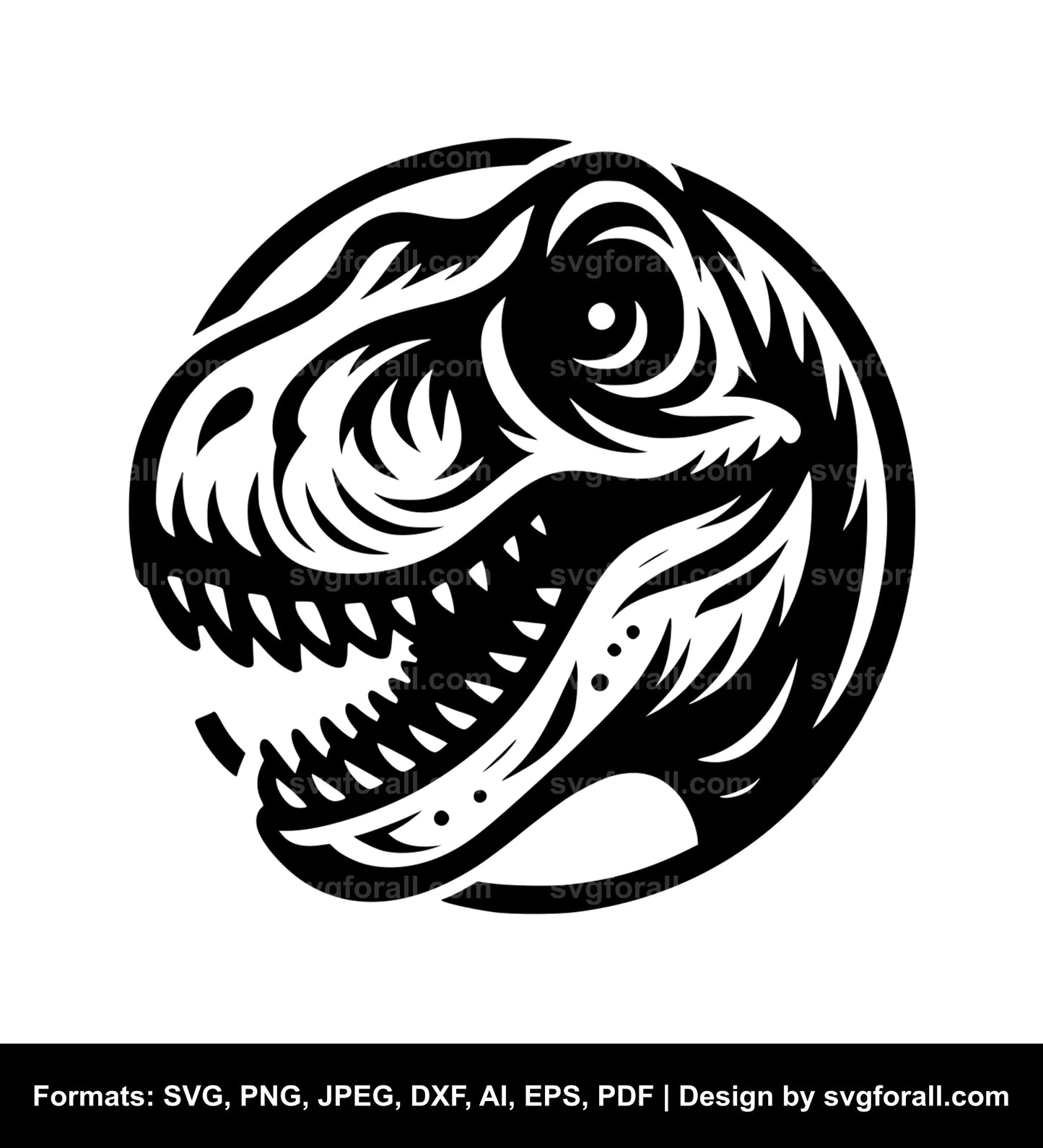 Dinosaur Face SVG Design