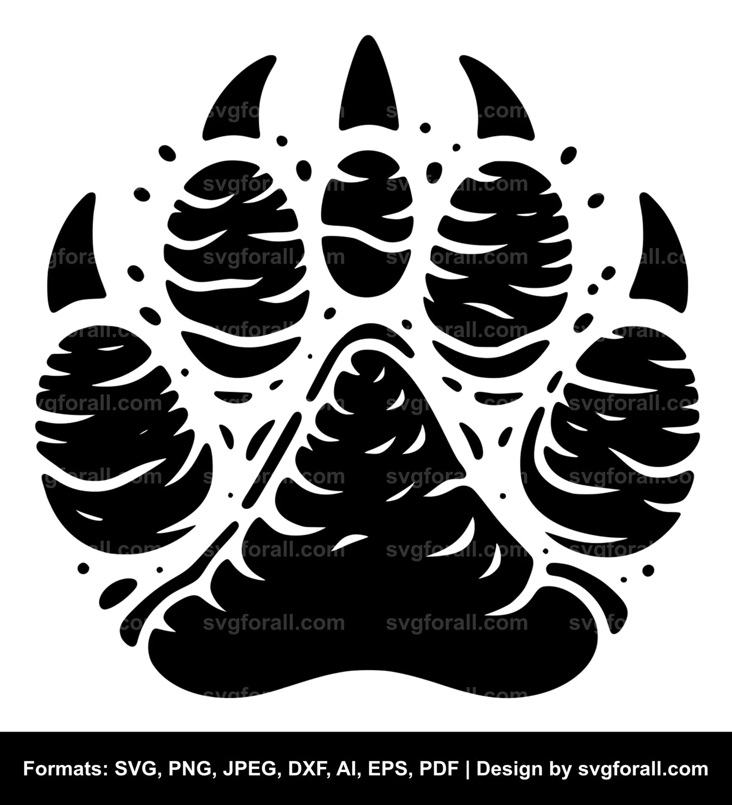 Dinosaur Footprint Black SVG