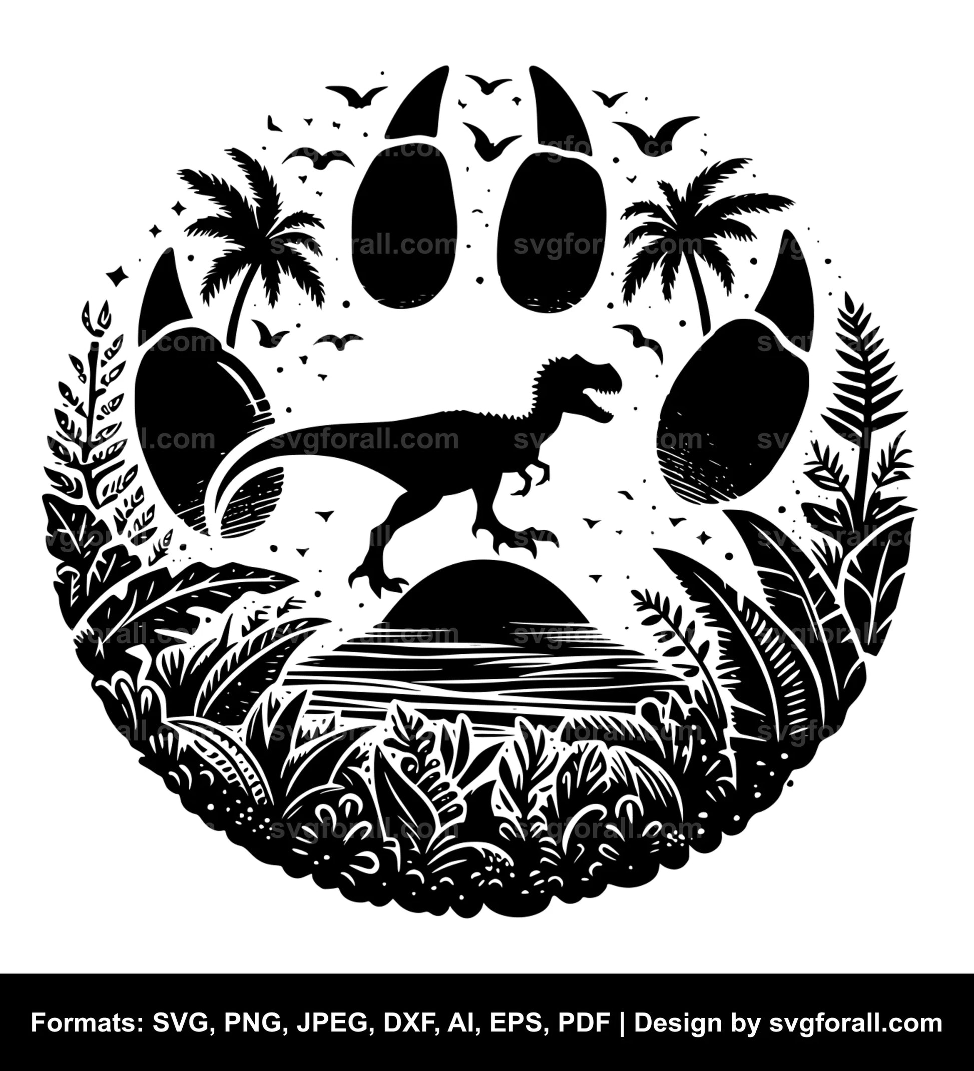 Dinosaur Footprint Clipart SVG