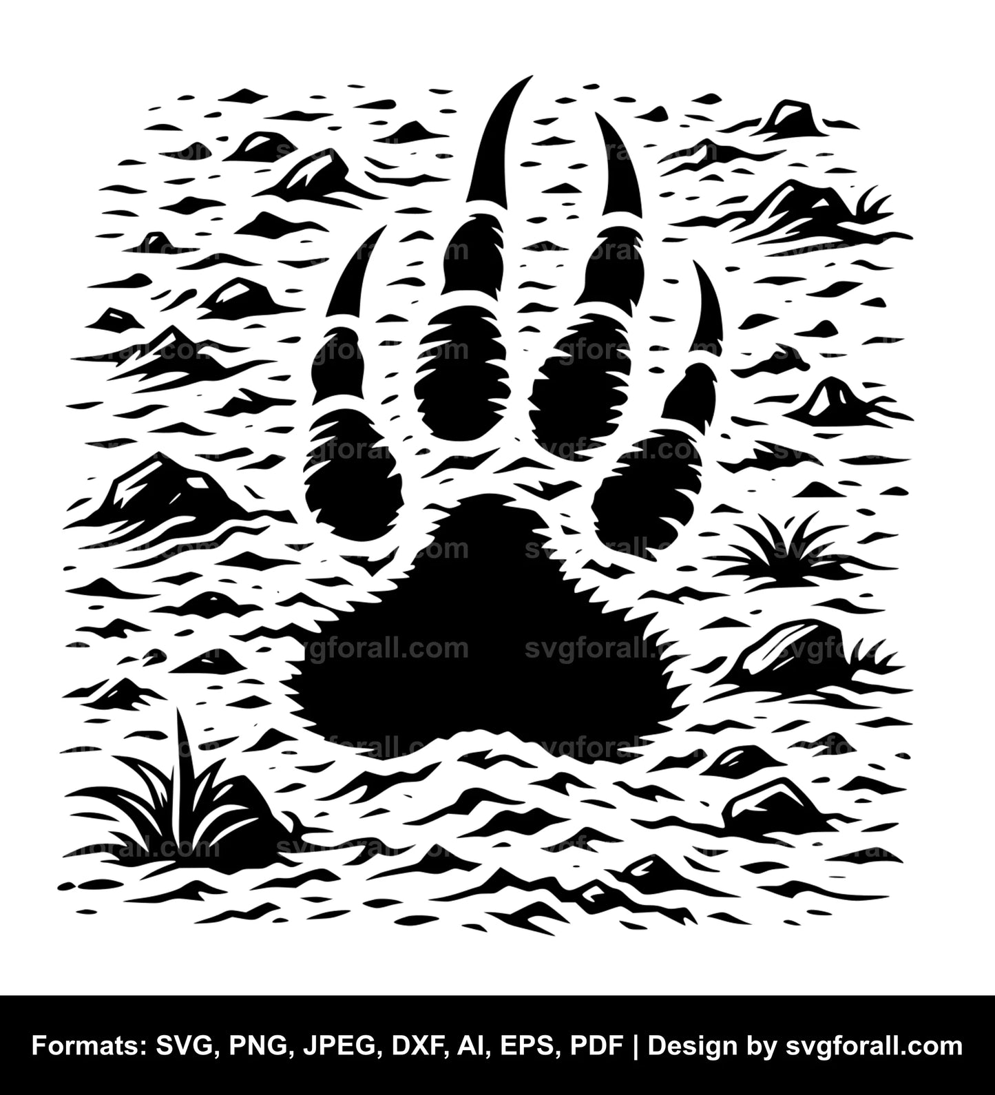 Dinosaur Footprint Vector SVG