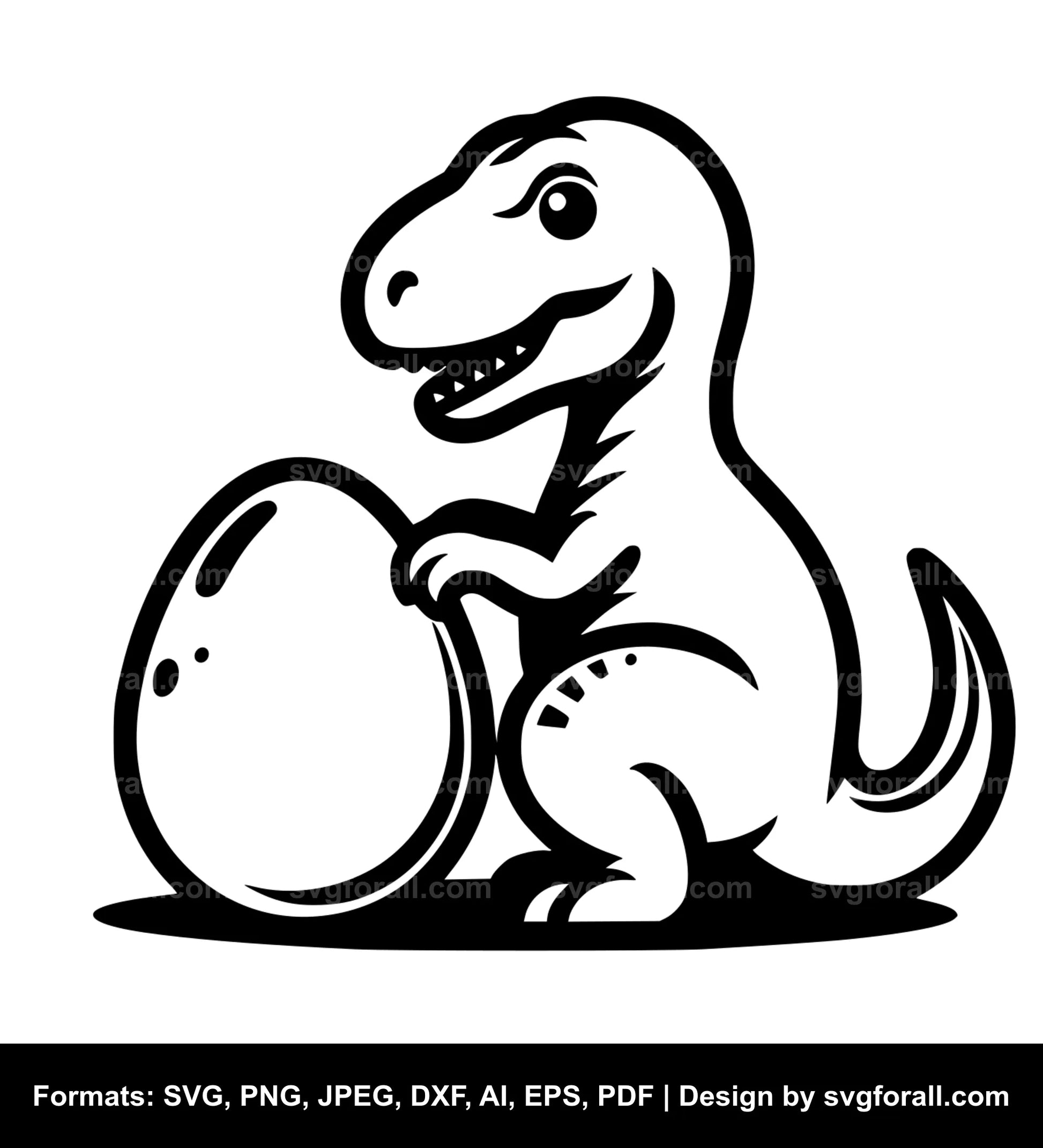 Dinosaur Holding Egg SVG