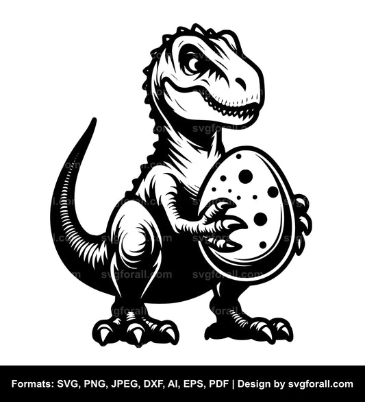 Dinosaur Holding Egg SVG Clipart