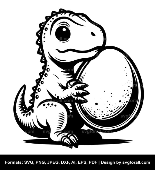 Dinosaur Holding Egg SVG Download