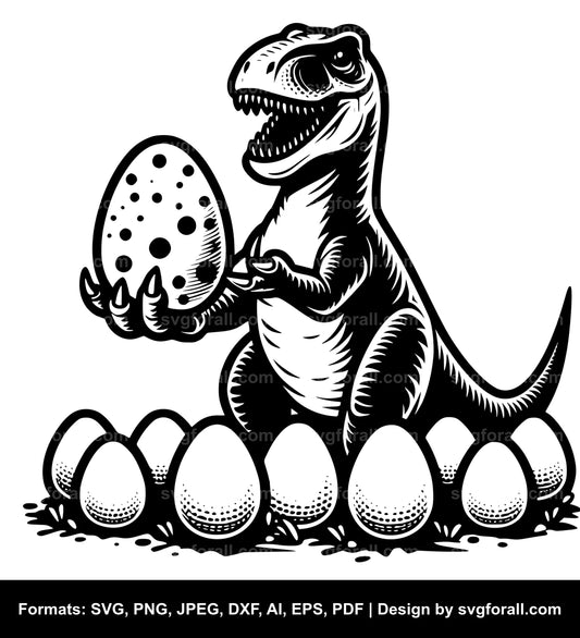 Dinosaur Holding Egg SVG File