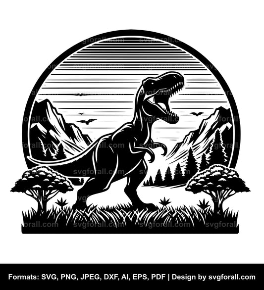 Dinosaur Landscape Cricut SVG