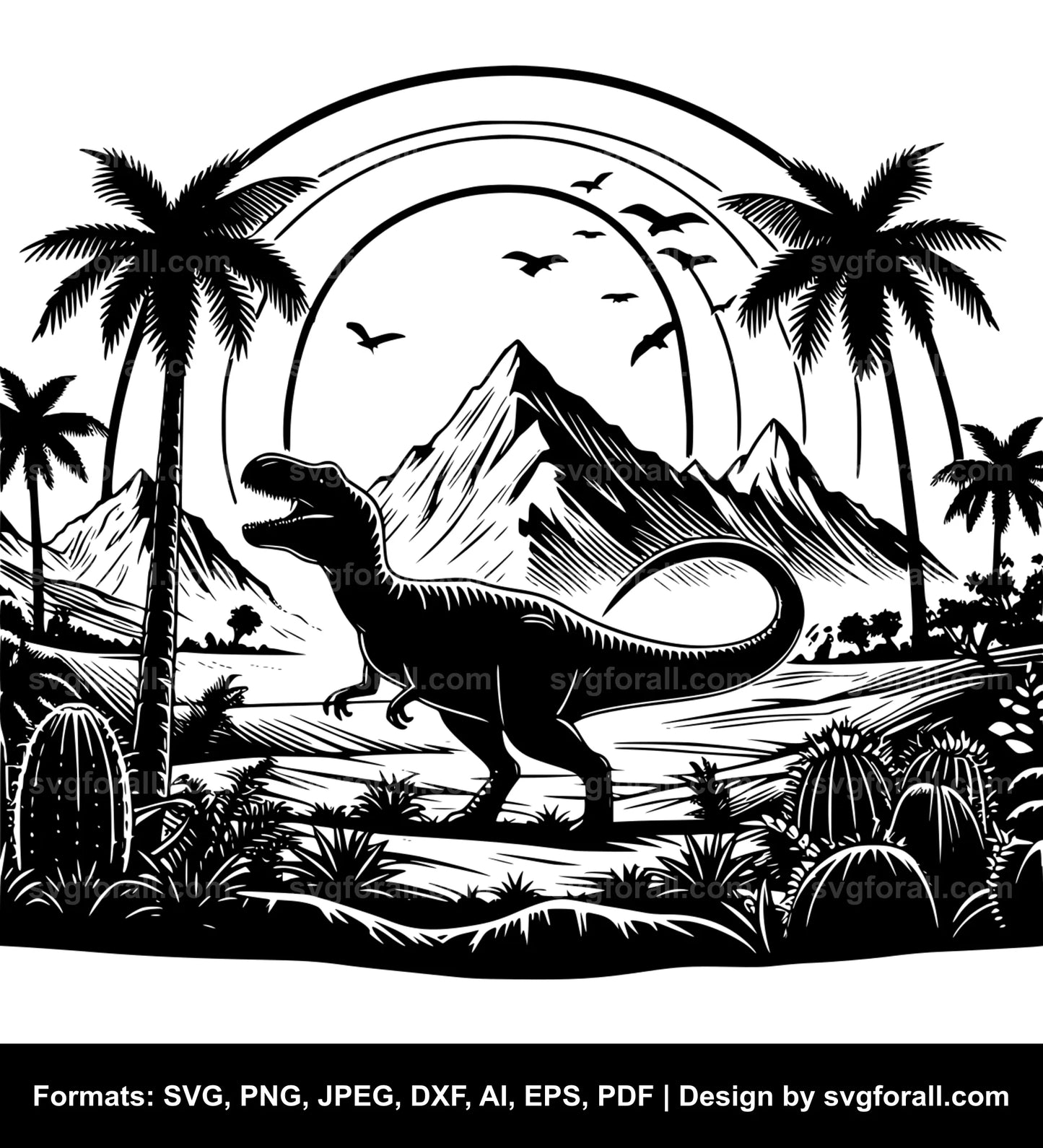 Dinosaur Landscape SVG