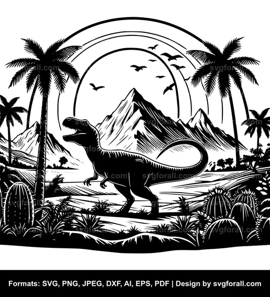 Dinosaur Landscape SVG