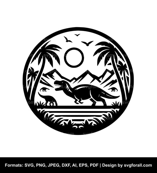 Dinosaur Landscape SVG PNG