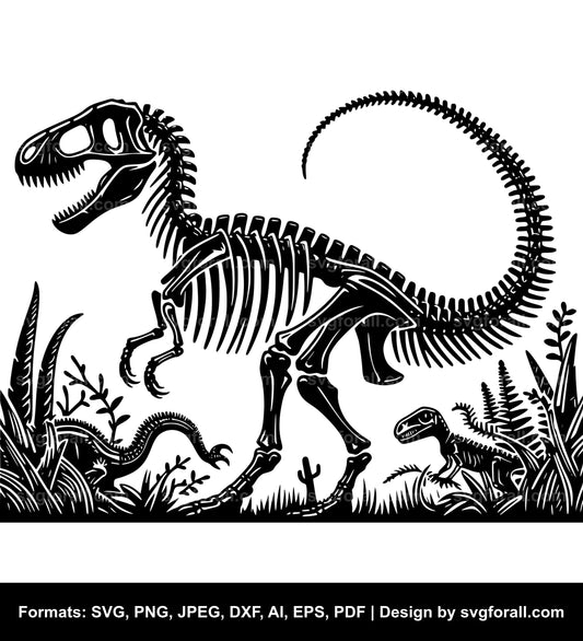 Dinosaur Skeleton SVG PNG