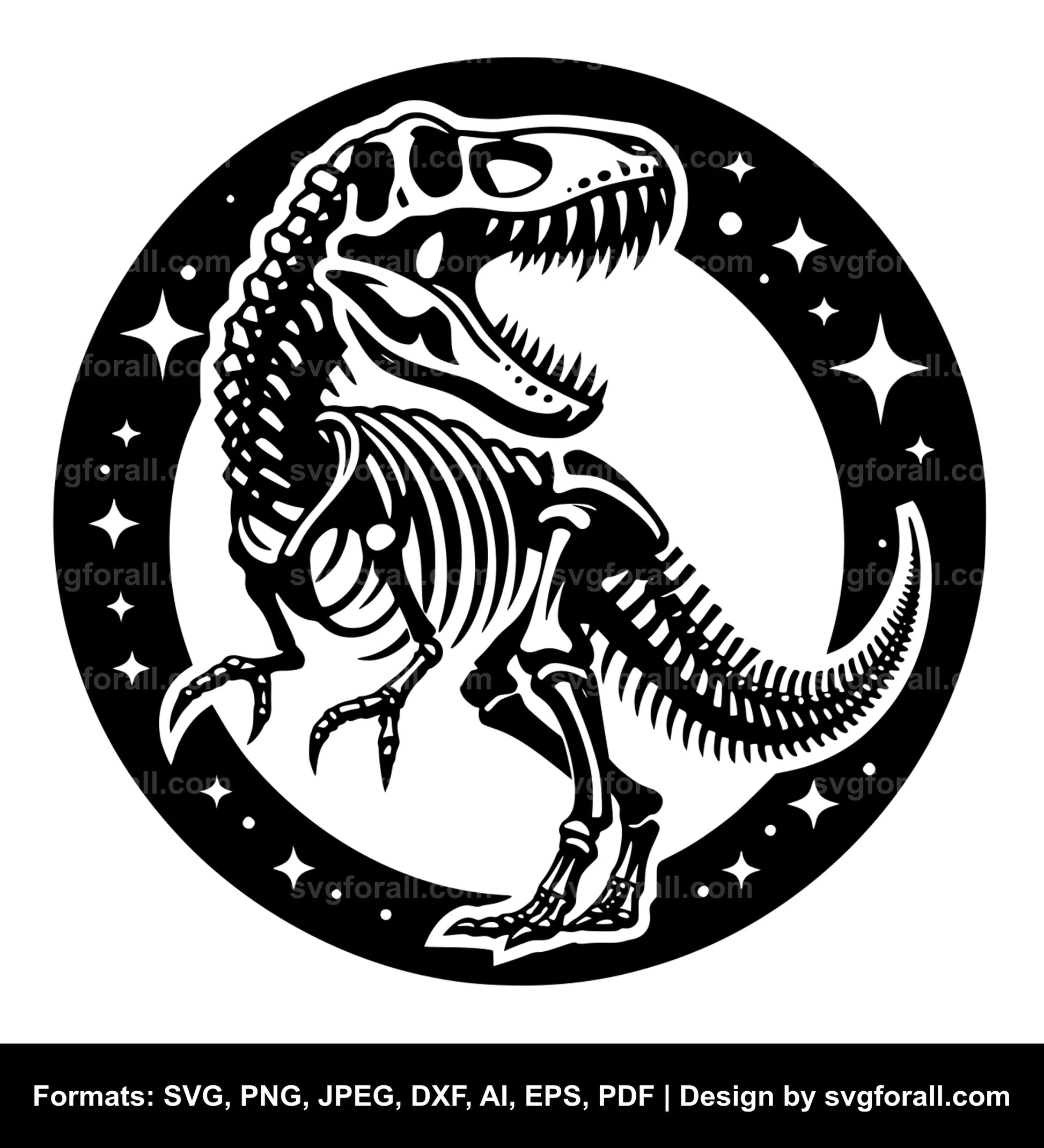 Dinosaur Skeleton Vector SVG