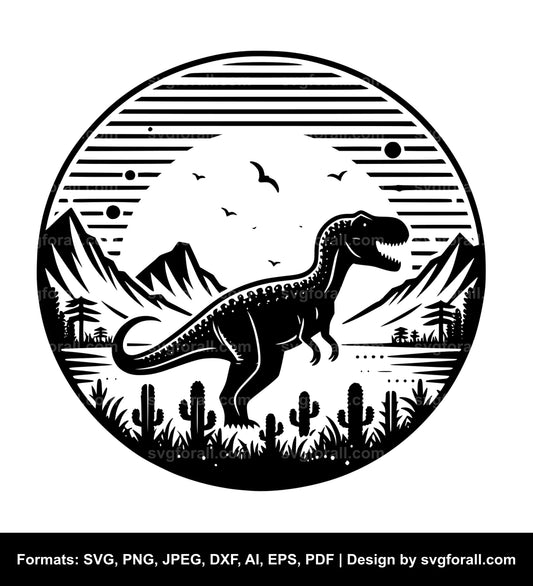 Dinosaur Sunset SVG