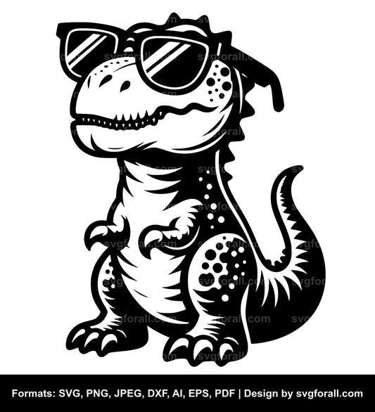 Dinosaur With Sunglasses SVG File