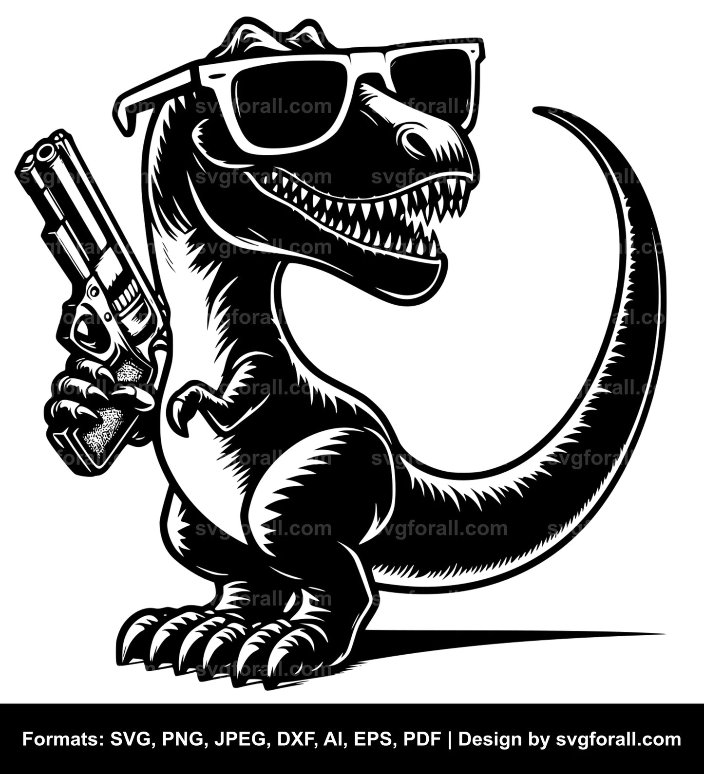 Dinosaur With Sunglasses Vector SVG