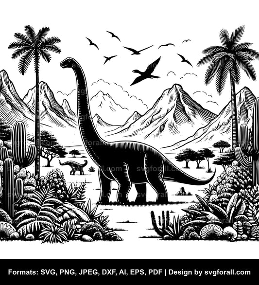 Diplodocus Black SVG