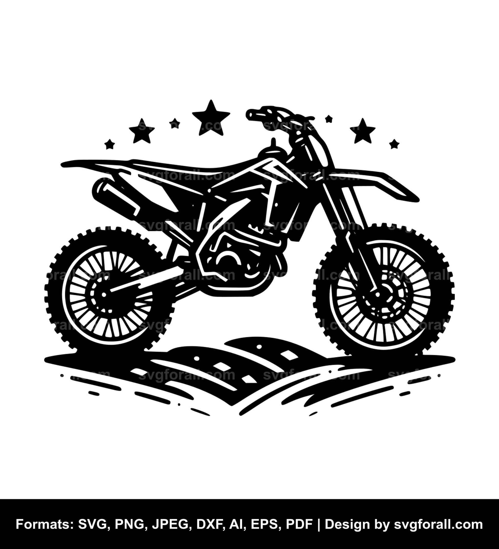 Dirt Bike Black SVG PNG