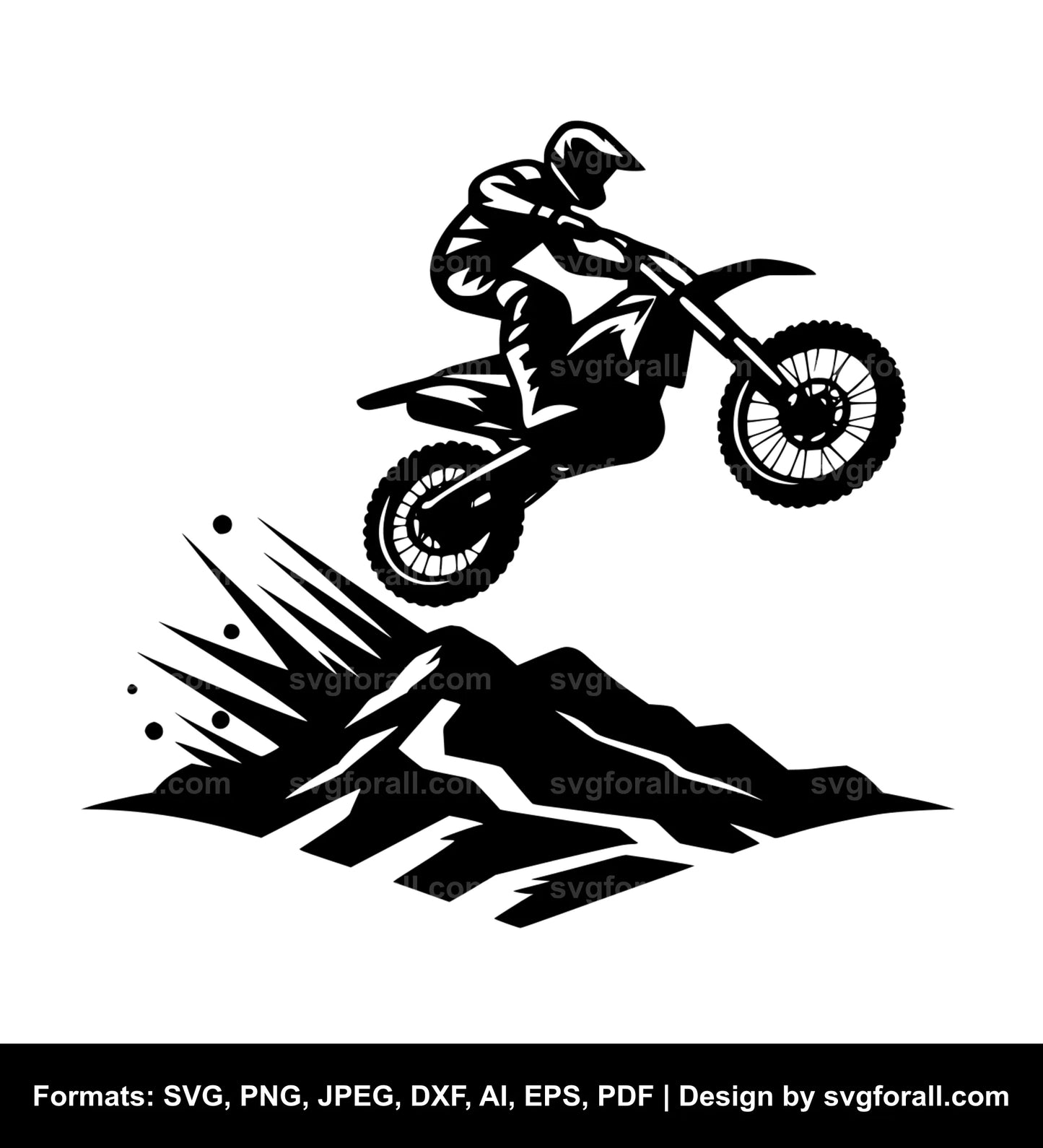 Dirt Bike Jump Black SVG