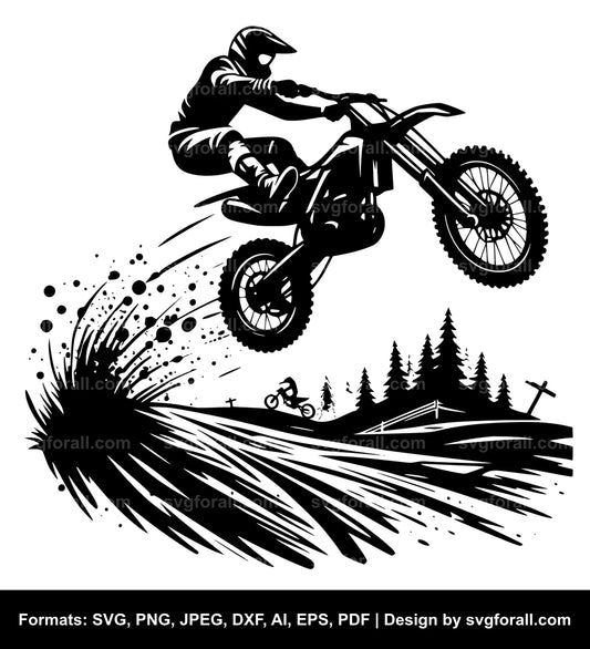 Dirt Bike Jump Cricut SVG