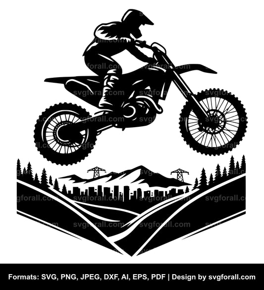 Dirt Bike Jump SVG File