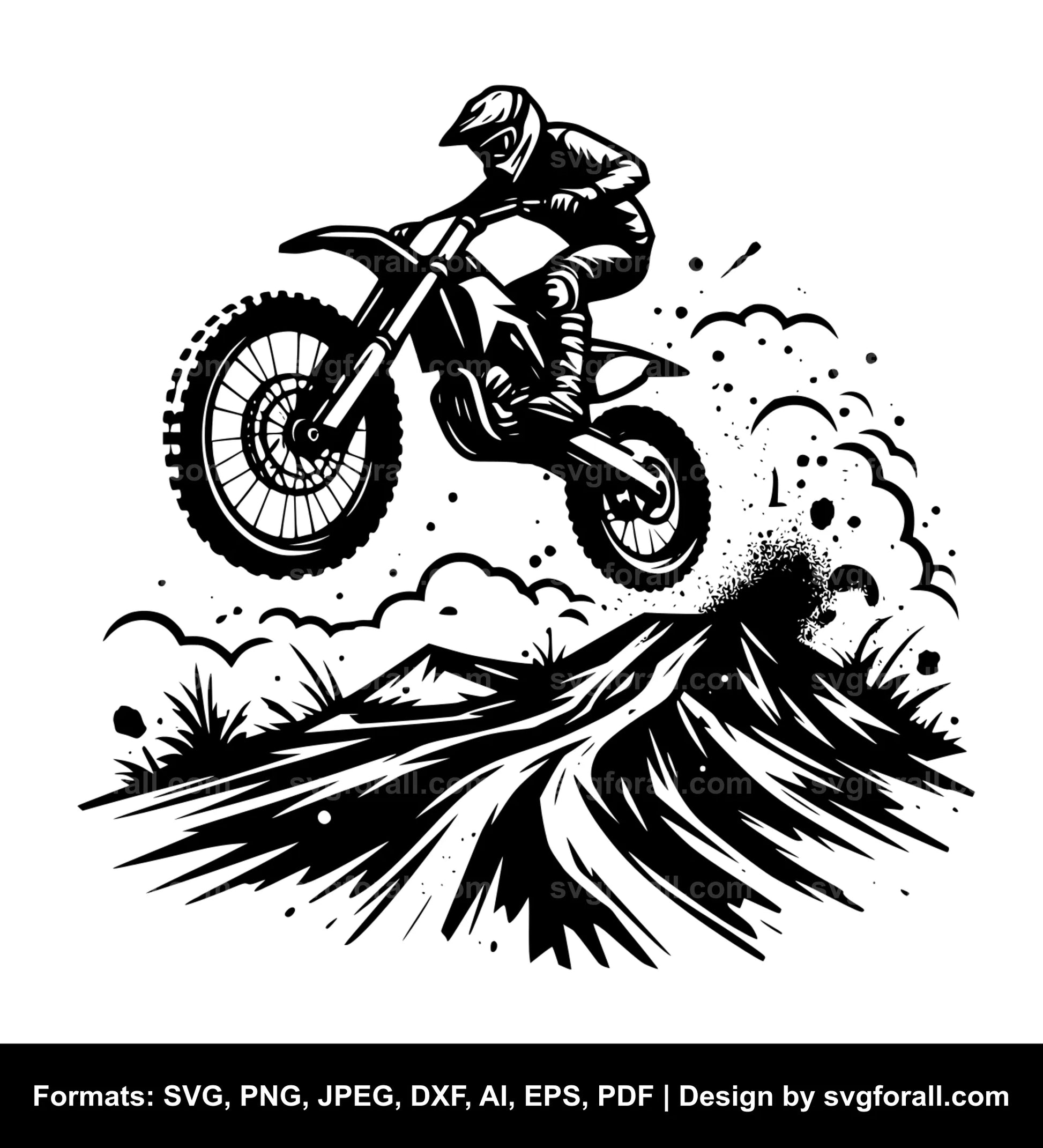 Dirt Bike Jump SVG Vector