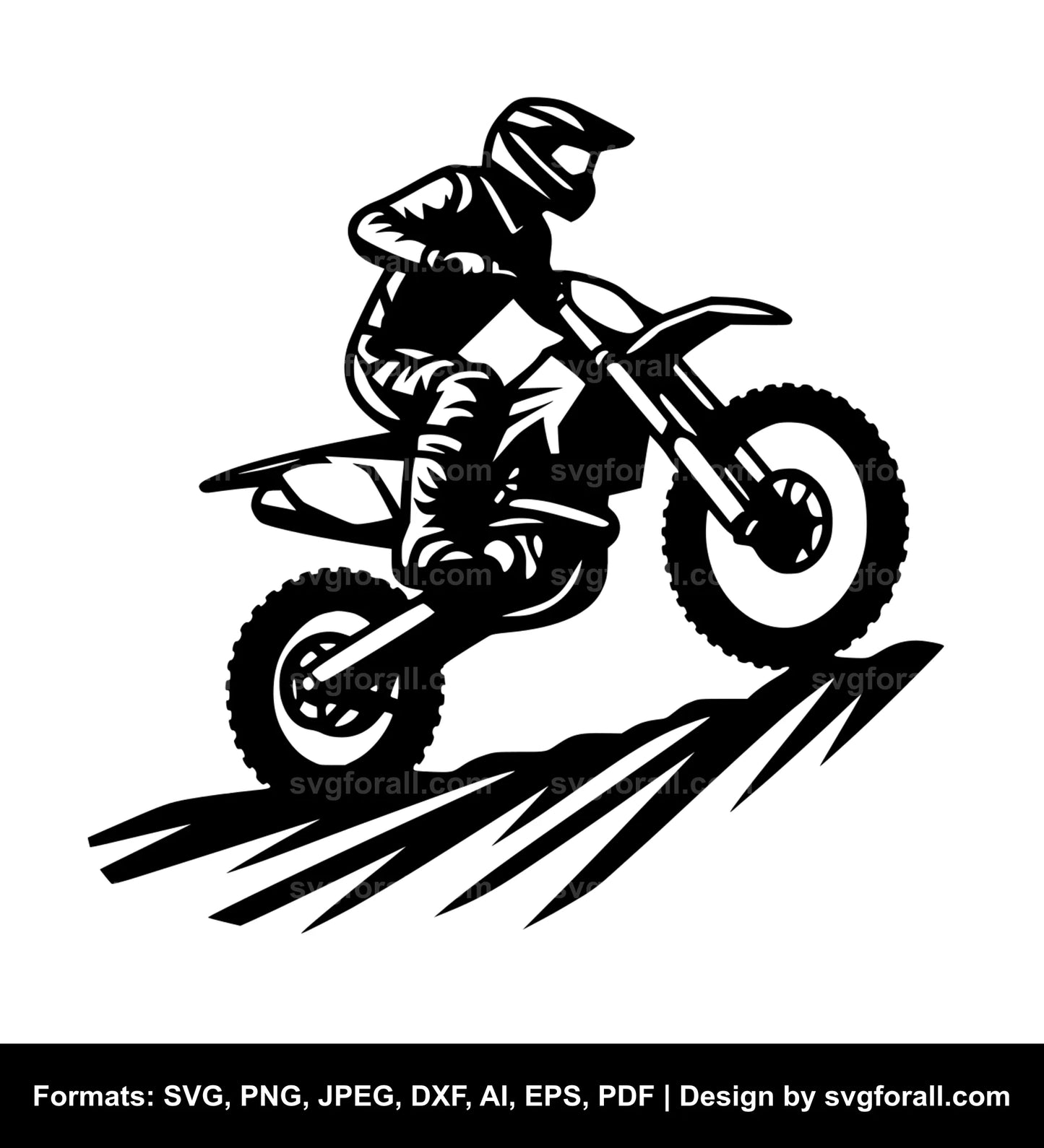 Dirt Bike Rider Black SVG