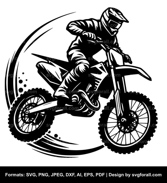 Dirt Bike Rider SVG File