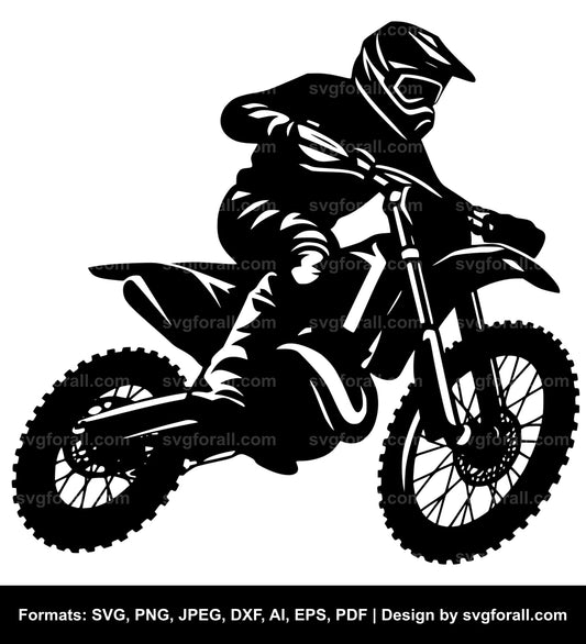 Dirt Bike Rider SVG Vector