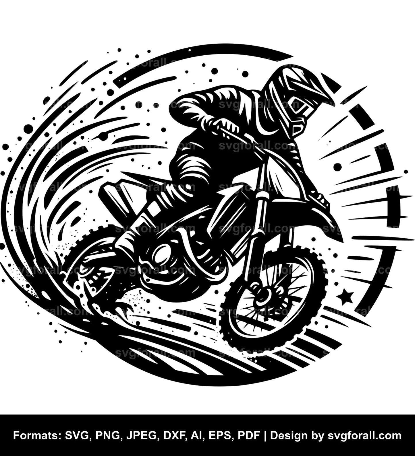 Dirt Bike Track Black SVG