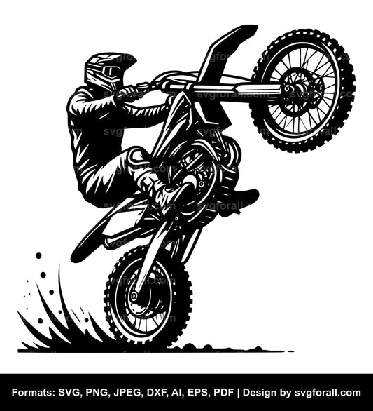 Dirt Bike Wheelie SVG