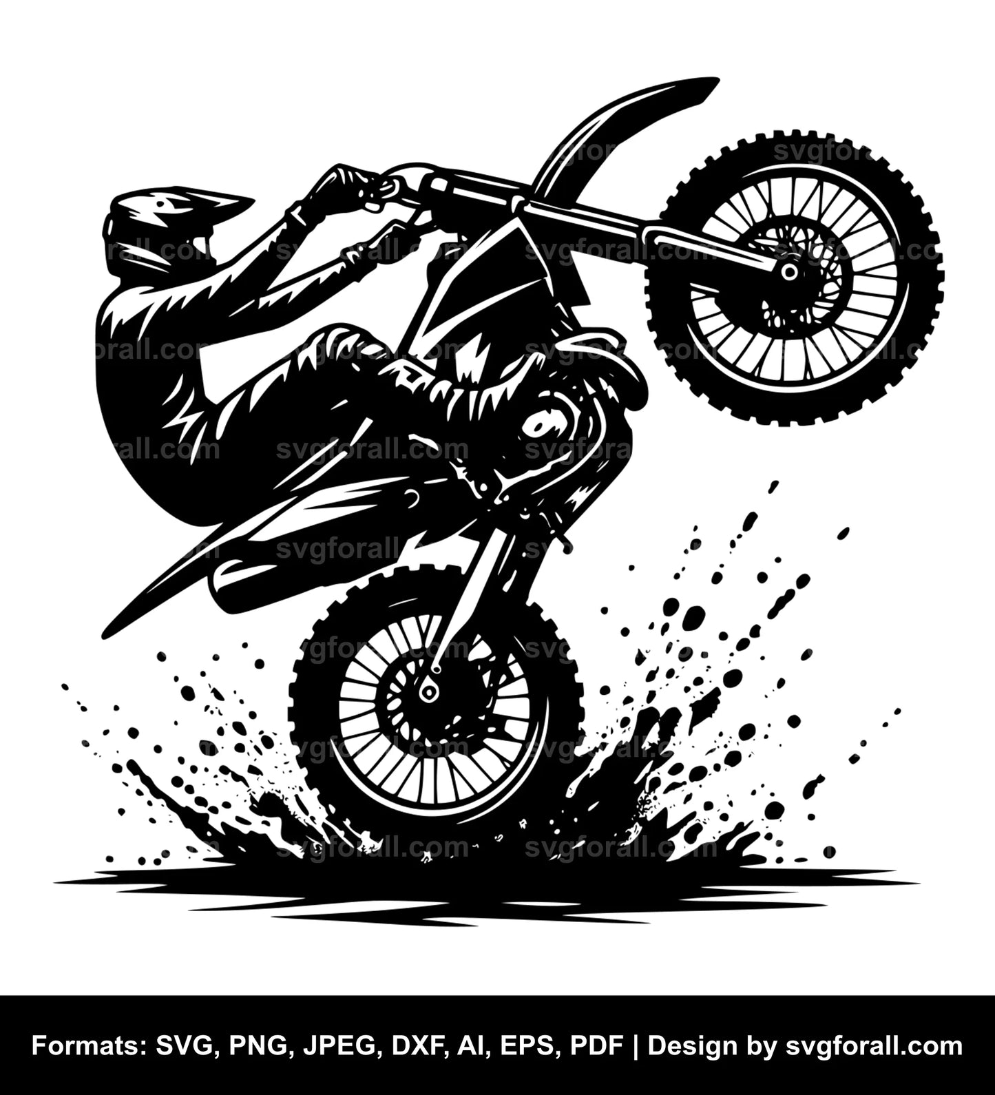 Dirt Bike Wheelie SVG File