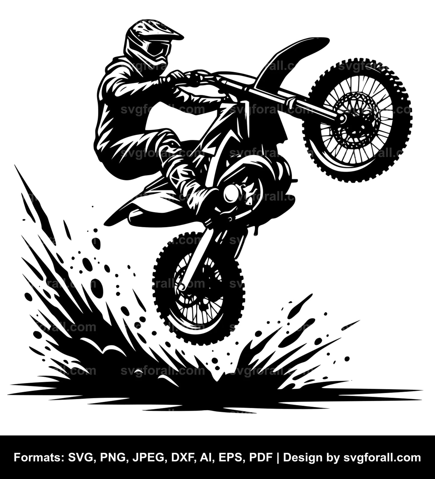 Dirt Bike Wheelie SVG PNG