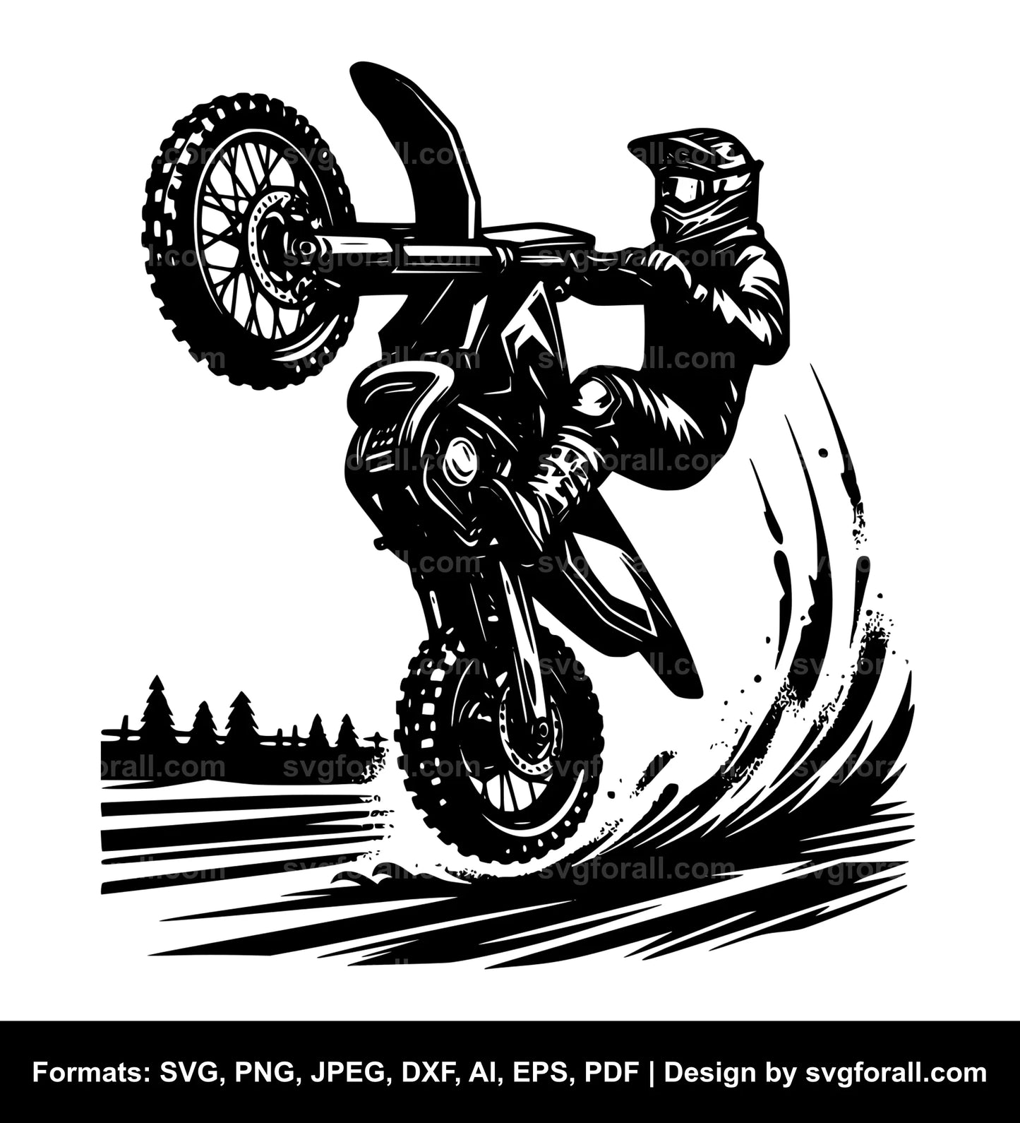 Dirt Bike Wheelie SVG Vector