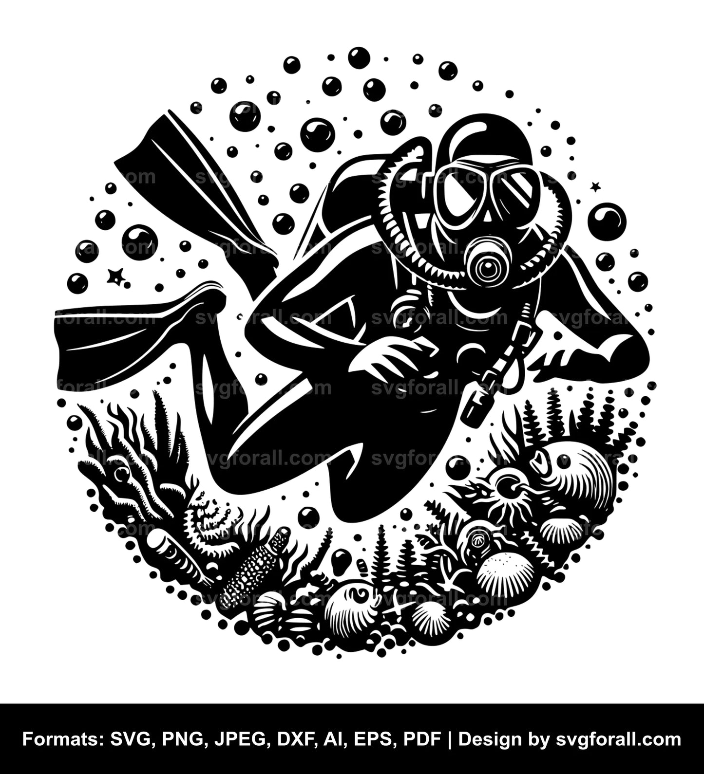 Diver SVG Clipart