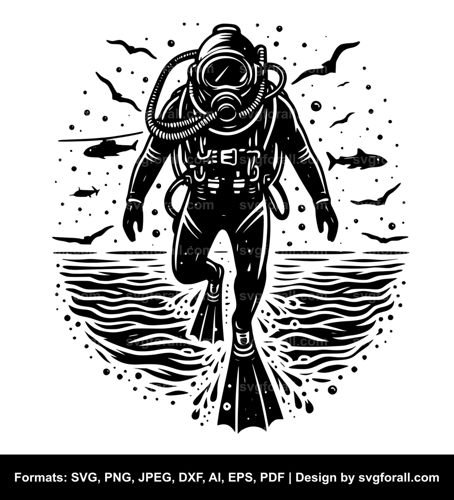 Diver Vector SVG