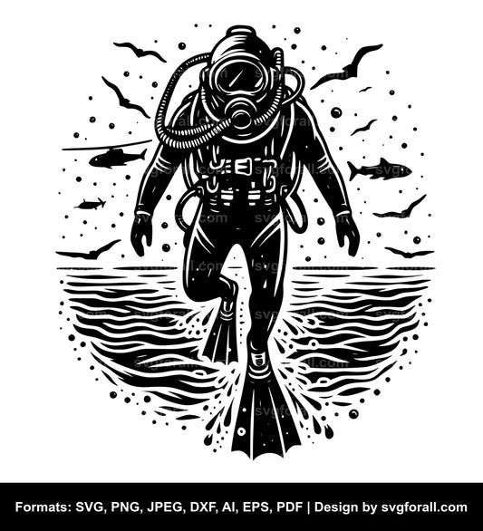 Diver Vector SVG