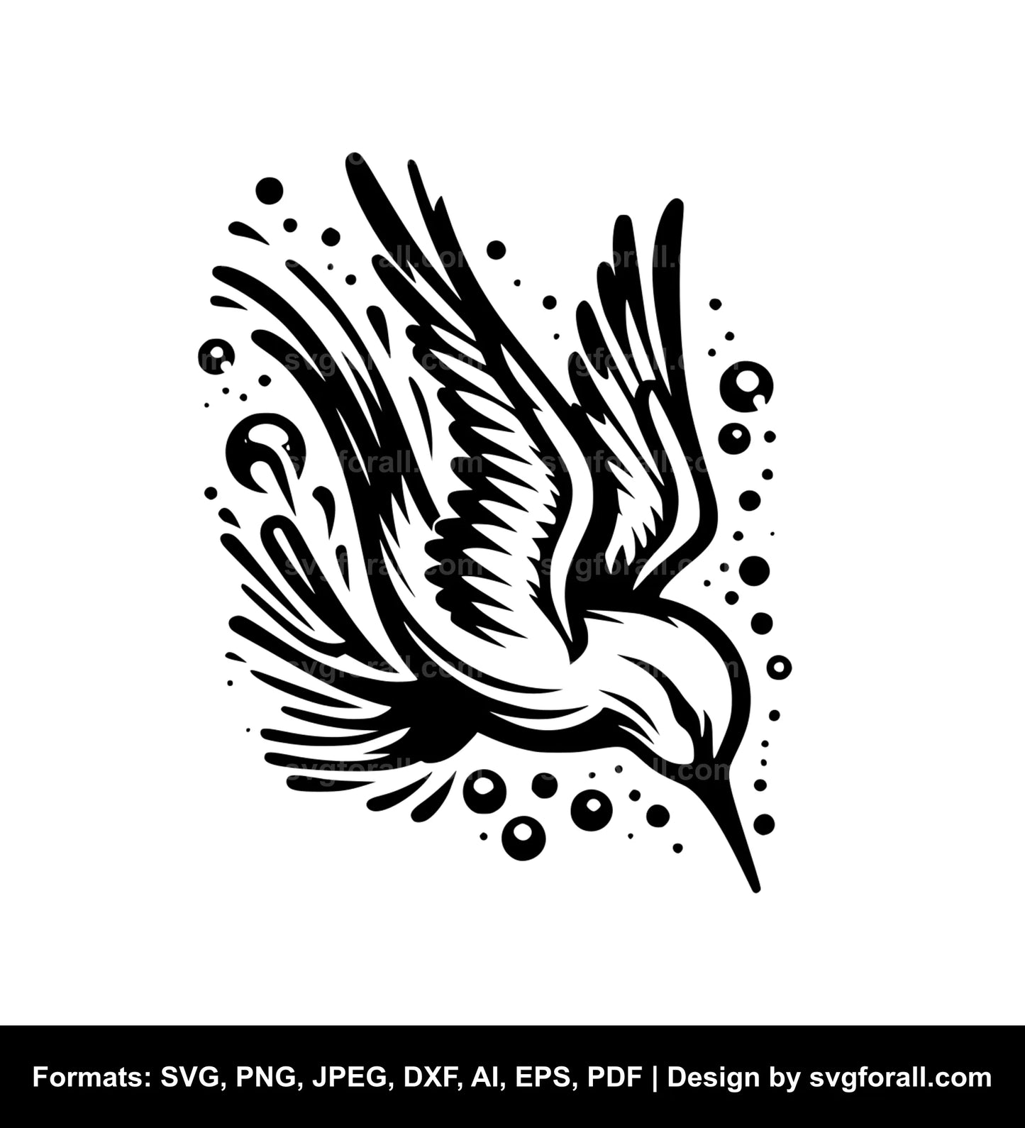 Diving Bird Black SVG