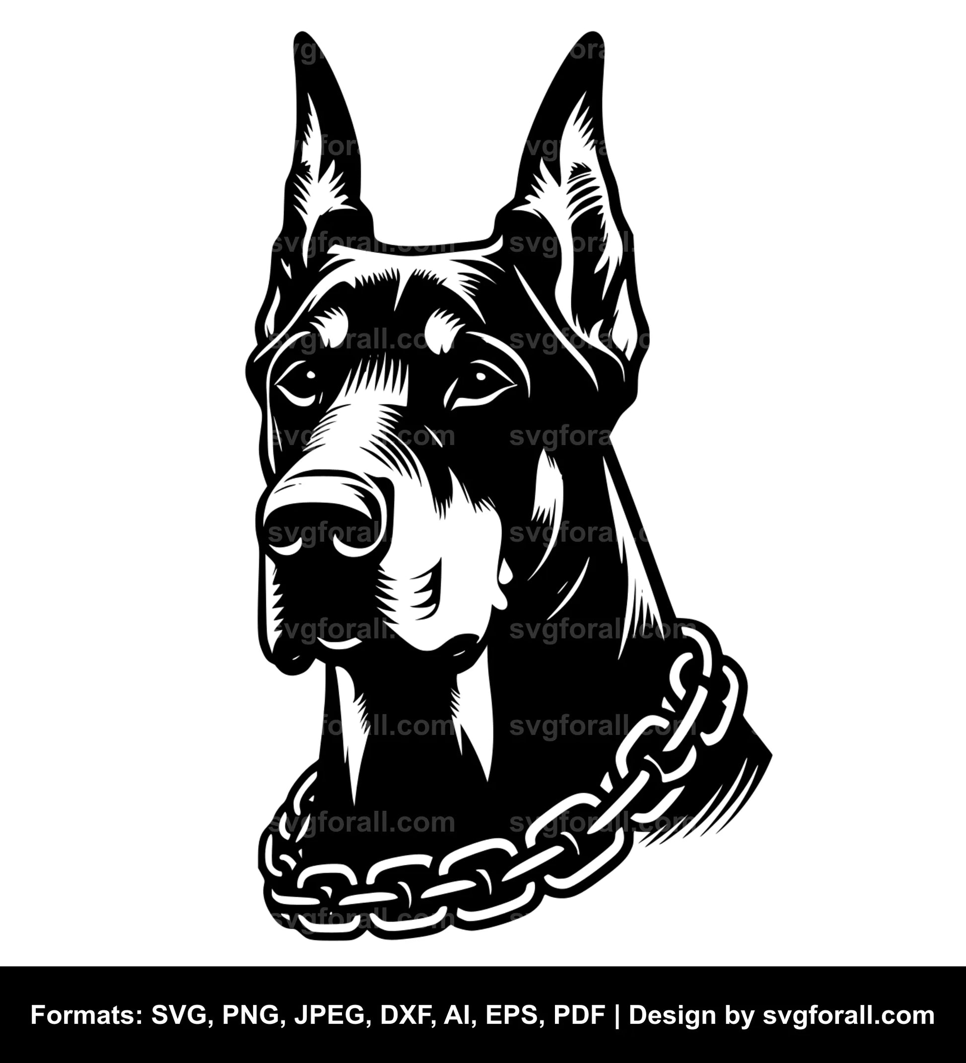 Doberman Pinscher Dog Black SVG