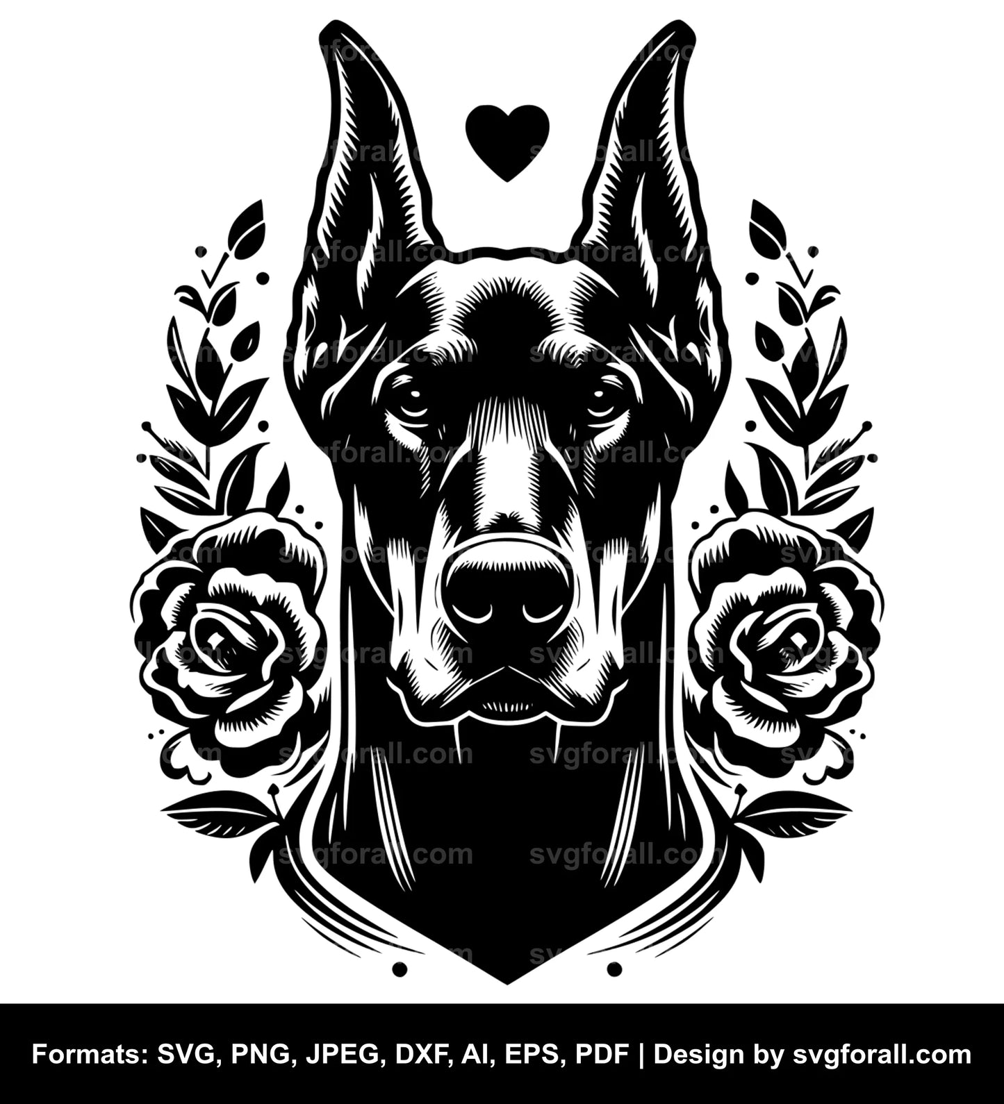 Doberman Pinscher Dog SVG Design