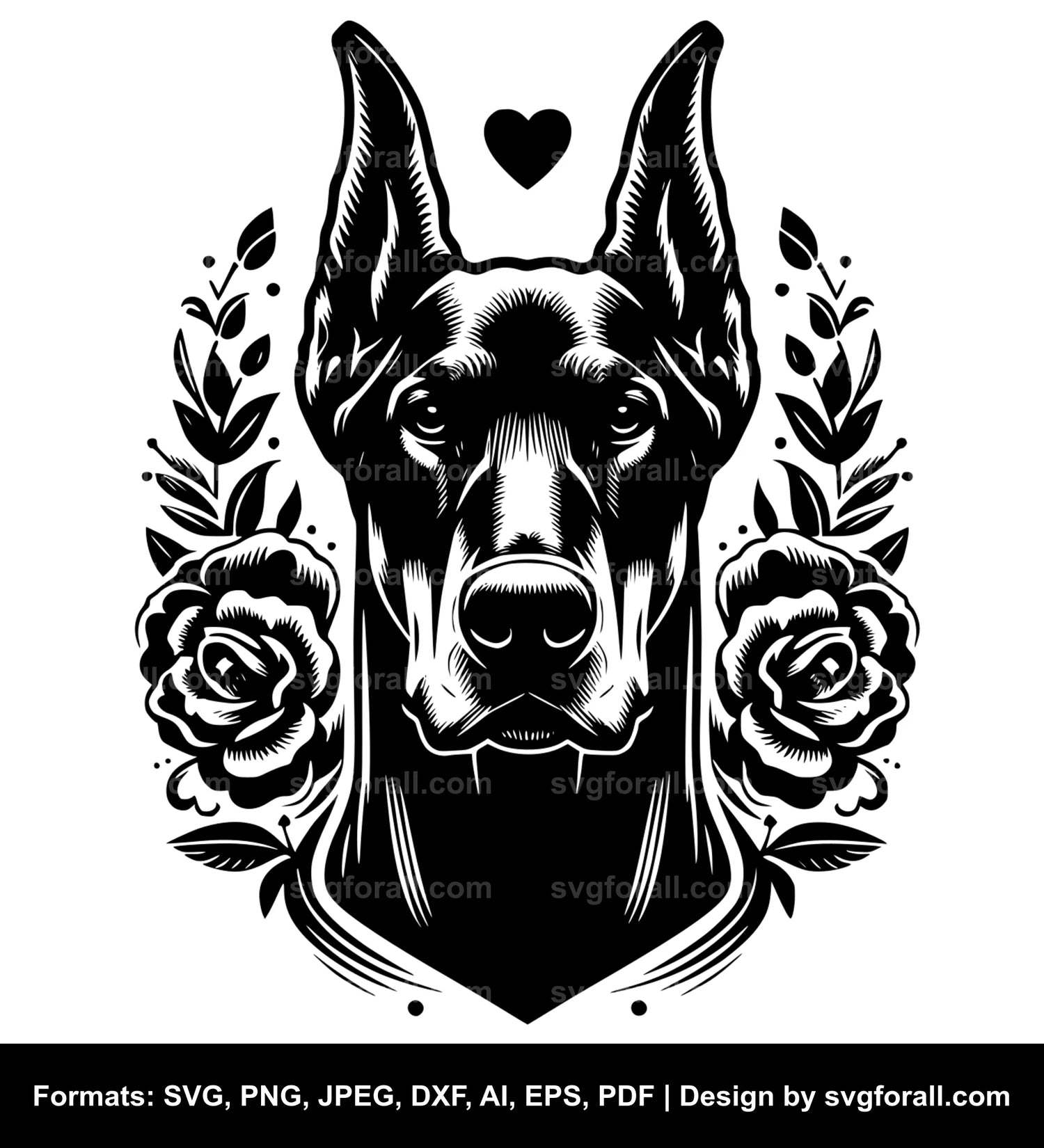 Doberman Pinscher Dog SVG Design